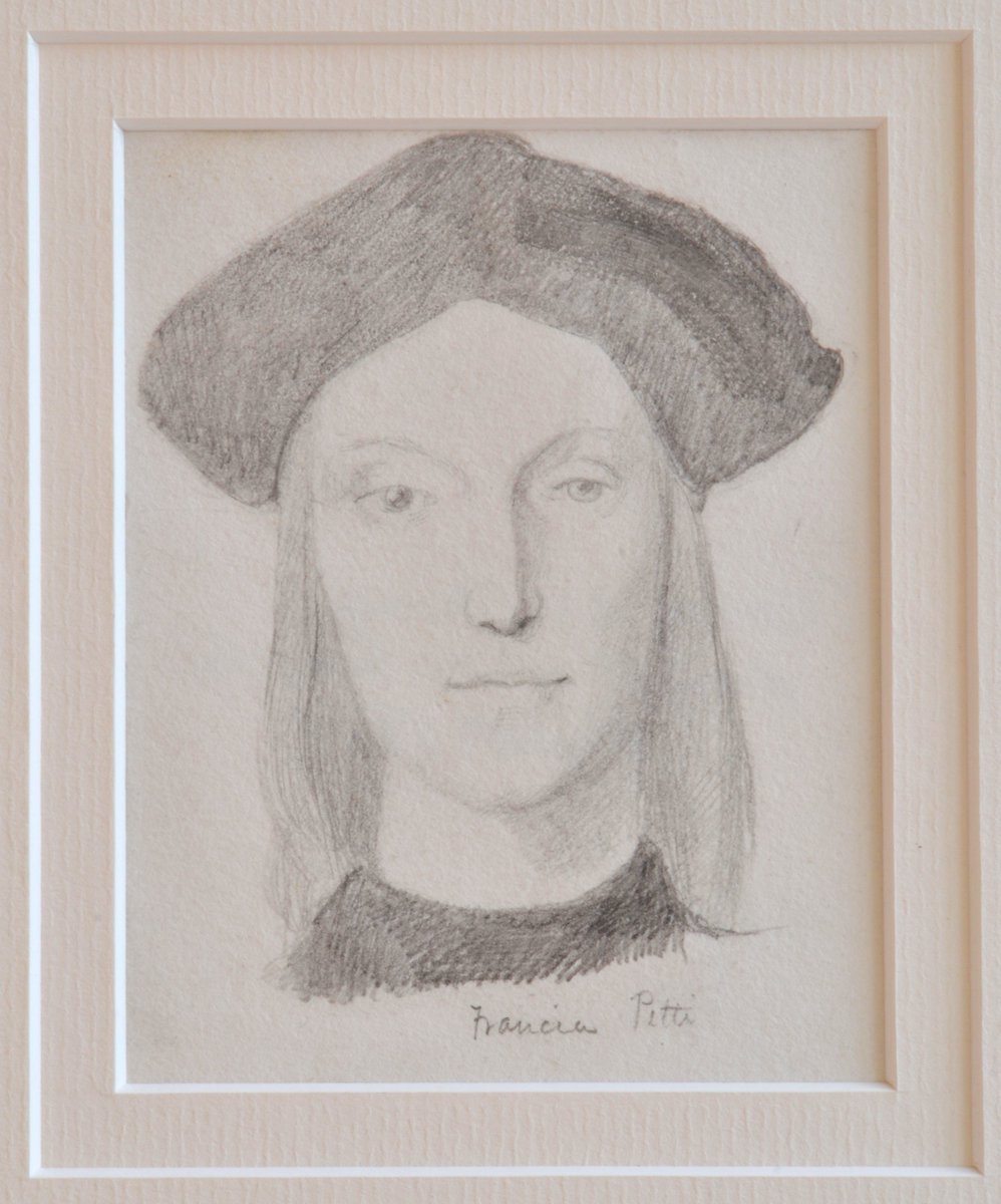 HowgillTFA's tweet photo. Fascinating journey trying to identify subject of Val Prinsep's captivating portrait, 1859. Marked 'Francia Pitti', turns out it's after early 16thC work thought to be by Francia in Palazzo Pitti, but is, in fact, by Raphael - &amp; is, surely, model for so many Pre-Raphaelite faces! https://t.co/QoPSFeNRWb