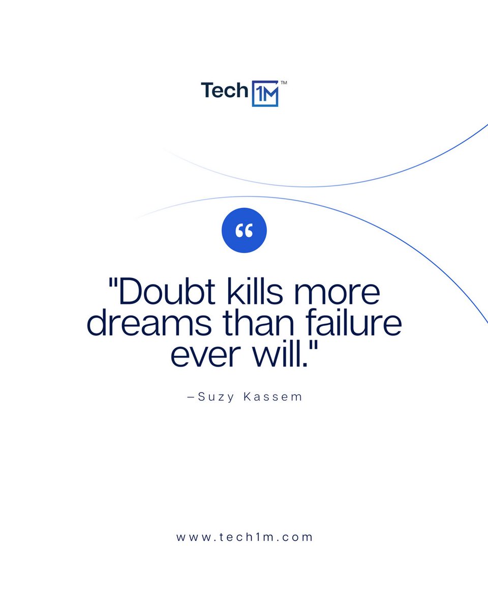 Fear of failure holds too many people back. Take that leap—you never know what could happen! 

#MondayMotivation #LevelUp #Tech1M