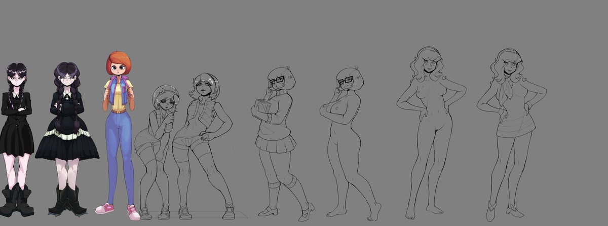 Here is a sketch of some of the npcs that will be added to Creepy House