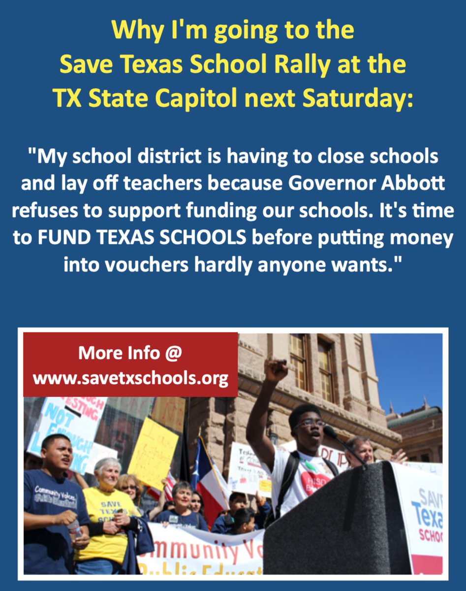 AustinVoices (@austinvoices) on Twitter photo Stand Up for TX Public Schools at the Save Texas School Rally at the TX Capitol Sat. 2/22 11 to 1. Say YES! to fully-funded public schools, NO! to vouchers. Sign up at savetxschools.org <a href="/pastors4txkids/">Pastors for Children</a> <a href="/SaveTXschools/">Save Texas Schools</a> <a href="/LYNNforAISD/">Lynn Boswell</a> <a href="/Matias_AISD/">Matias Segura</a> <a href="/EdAustin_TX/">Education Austin</a> <a href="/ChildInc_TX/">Child Inc</a> Stand Up for TX Public Schools at the Save Texas School Rally at the TX Capitol Sat. 2/22 11 to 1. Say YES! to fully-funded public schools, NO! to vouchers. Sign up at savetxschools.org <a href="/pastors4txkids/">Pastors for Children</a> <a href="/SaveTXschools/">Save Texas Schools</a> <a href="/LYNNforAISD/">Lynn Boswell</a> <a href="/Matias_AISD/">Matias Segura</a> <a href="/EdAustin_TX/">Education Austin</a> <a href="/ChildInc_TX/">Child Inc</a>