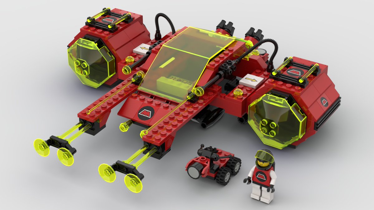 ManuelGauda's tweet image. I did a digital makeover of the legendary #Legospace #Futuron Stardefender 200, #MTron style. #Lego #Space