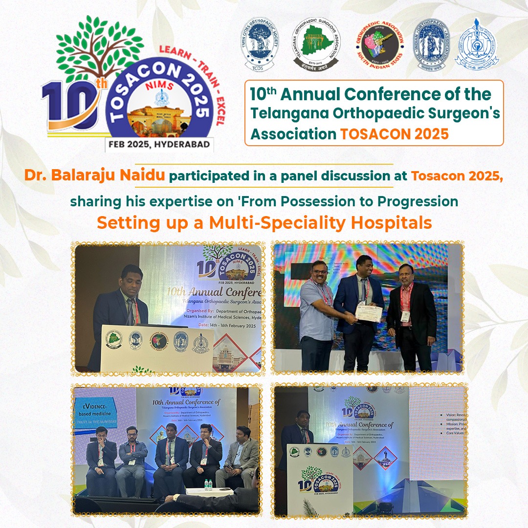 Dr_BalrajuNaidu's tweet image. Dr. Balaraju Naidu participated in a panel discussion at TOSACON 2025, where he shared his expertise on &quot;From Possession to Progression: Establishing a Multi-Specialty Hospital.&quot;are. 🏥✨

#TOSACON2025 #DrBalarajuNaidu #HealthcareLeadership #MultiSpecialtyHospital