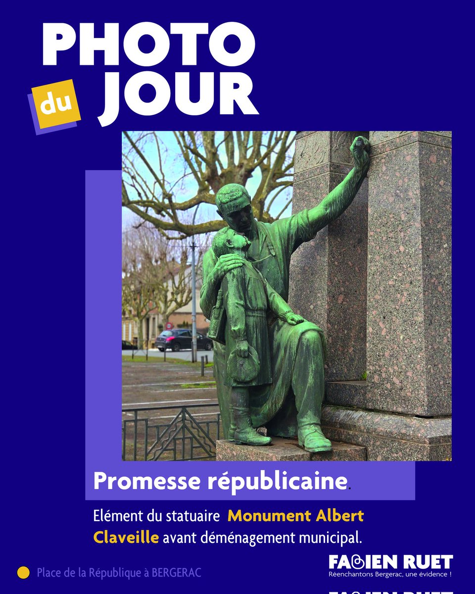 [BERGERAC 📸]  
Quelque part sur la place de la République,  au pied d'Albert Claveille... et alors que la municipalité s'apprête à la déménager pour satisfaire son dernier caprice de chantier
#Bergerac #bergeracmaville #picoftheday #pic #photo #photooftheday #Dordogne #Périgord