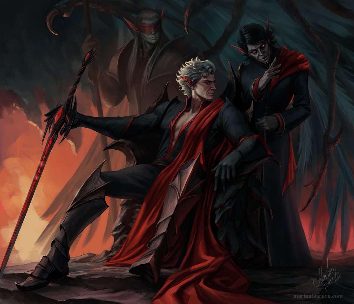 Finished another scene for the novel ✍️ a closer look at the OCs. Will post concepts and details for these gentlemen soon 😁 Follow for the updates 🖤  #Astarion #bg3 #BaldursGate3 #DarkFantasy