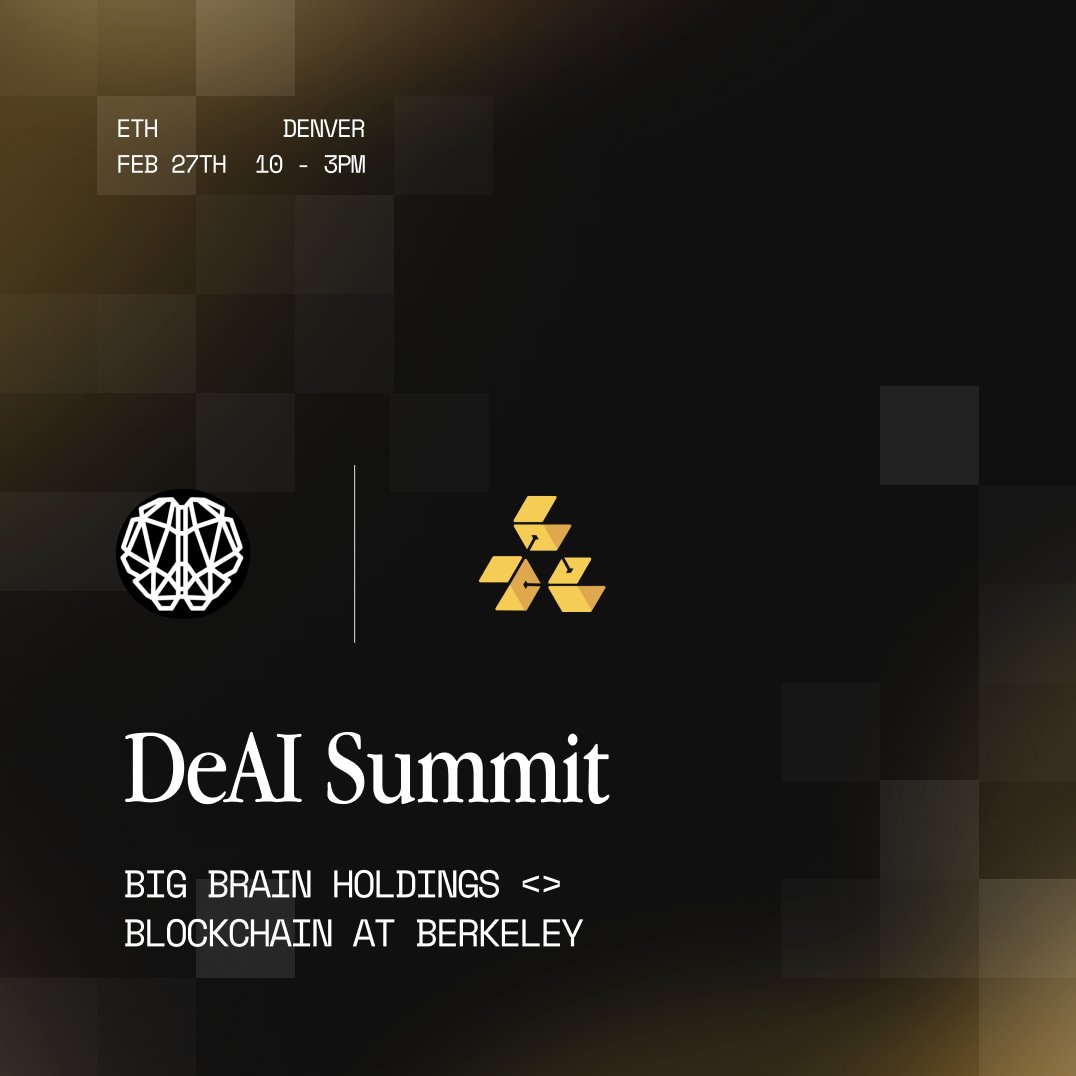 1/ Join us at our DeAI event at @EthereumDenver on the 27th of February  with some of the best teams in the space. Sharing more details below!