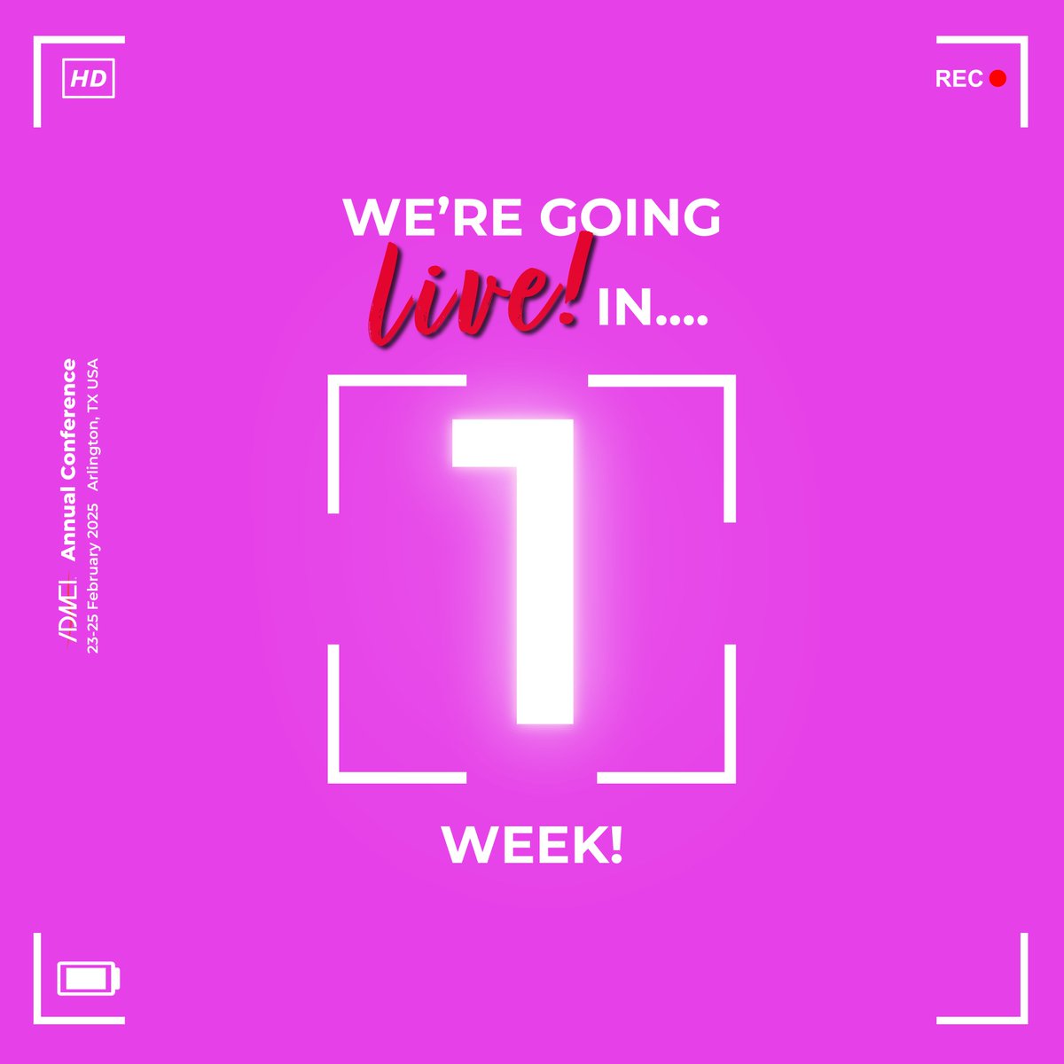 The wait is almost over – we’re just ONE week away from the 2025 ADMEI Annual Conference! 🎤

Who’s excited?! Drop a 🙌 in the comments if we’ll see you there!

#ADMEIGoesLive2025 #DMCProfs #EventProfs #ADMEIAnnualConference