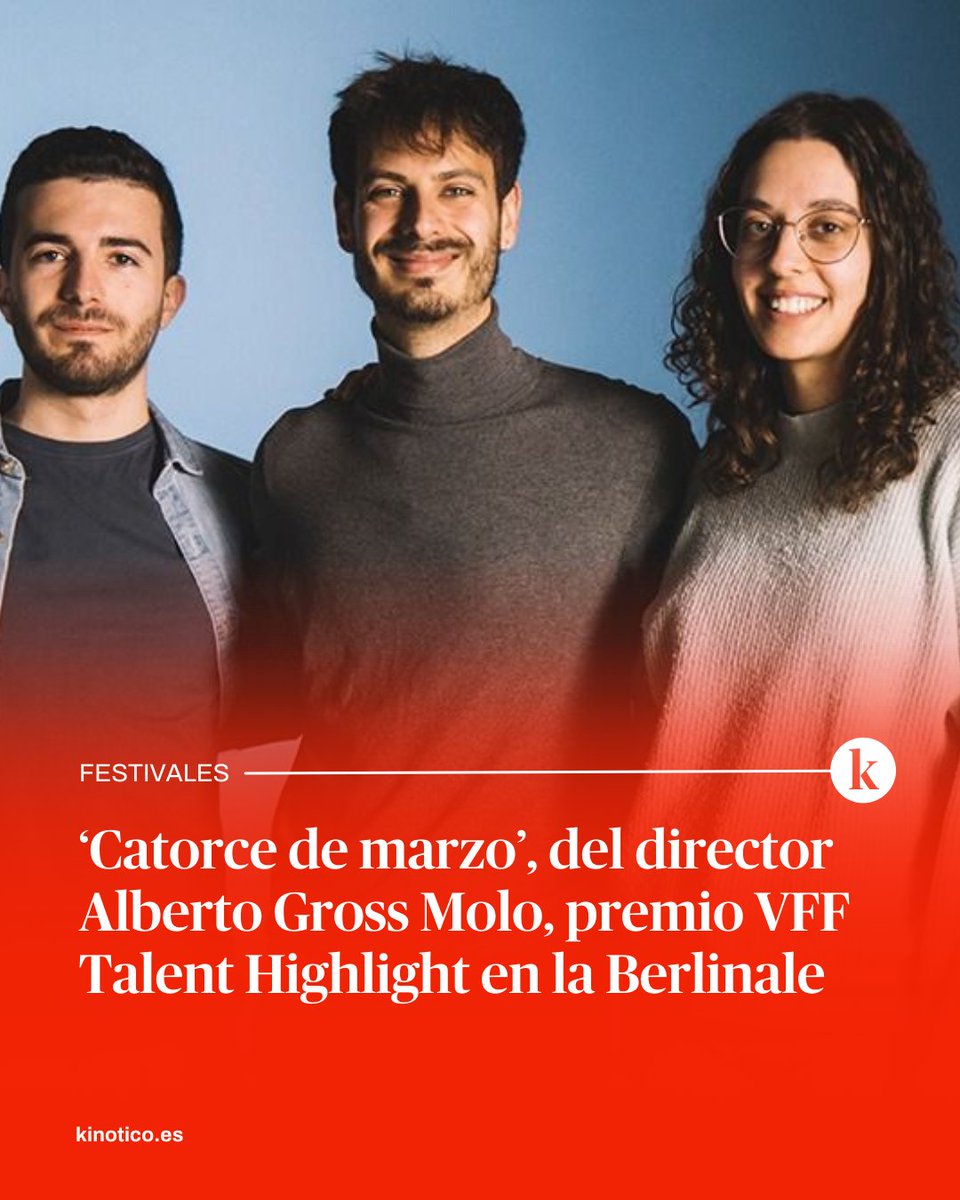 'Catorce de marzo', del director Alberto Gross Molo, premio VFF Talent Highlight en la Berlinale

➡️ El proyecto, elegido en Script Station por su manera de narrar un divorcio, pasó por La Incubadora de <a href="/ECAM_/">ECAM</a> y está producido por <a href="/lauraegpl/">Laura Egidos Plaja</a>

🔗 kinotico.es/actualidad/202…