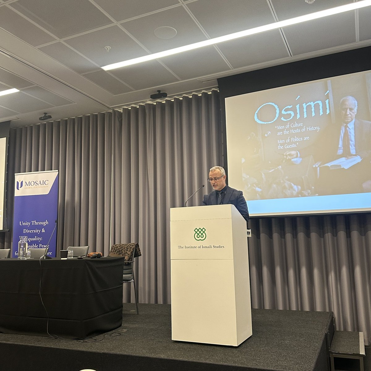 MosaicGFdn's tweet image. Posting live from our event now. In collaboration with @TheIsmaili, we at @MosaicGFdn are honoured to be hosting the screening of OSIMI, a documentary on Muhammad Osimi, aka Nelson Mandela of Central Asia or Khurasan. It is by award-winning documentary-maker, Mr Chris Schueler.…