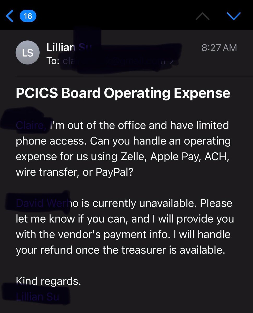 🚨🚨🚨🚨🚨This email is FAKE! <a href="/PCICS2/">PCICS</a> and its officers will NEVER ask members or its board to pay a vendor on our behalf. These socially engineering emails are getting more and more sophisticated. Please be careful out there! 🚨🚨🚨🚨