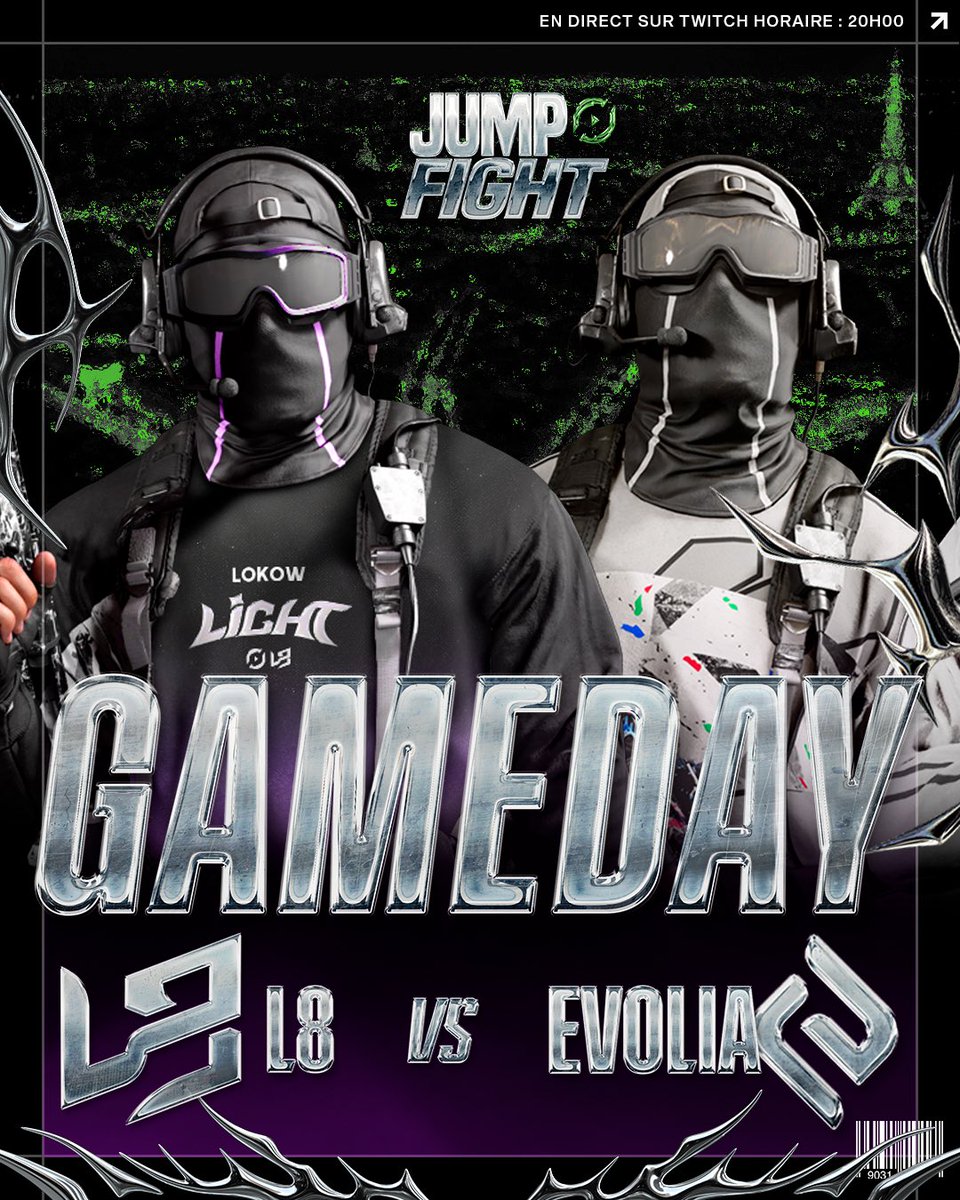 JumpShotFrance's tweet photo. Voici les matchs de la soirée pour cette 5ème journée ! ⚔️

⏰ 20h00
@L8Unlimited 🆚 @evoliaesport 

⏰ 21h30
@ResurgenceCorp 🆚 @VaporiaEsport 

#JUMPFIGHT https://t.co/gOtNaLtguC