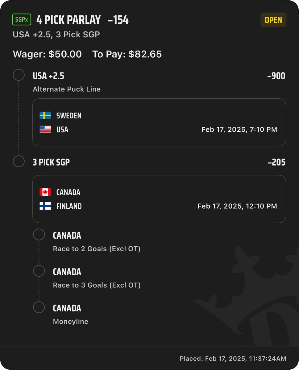 FadingBag's tweet photo. Hockey day π π₯
#4Nations #DraftKings #LetsSnipeEm https://t.co/iDB7nk80bR