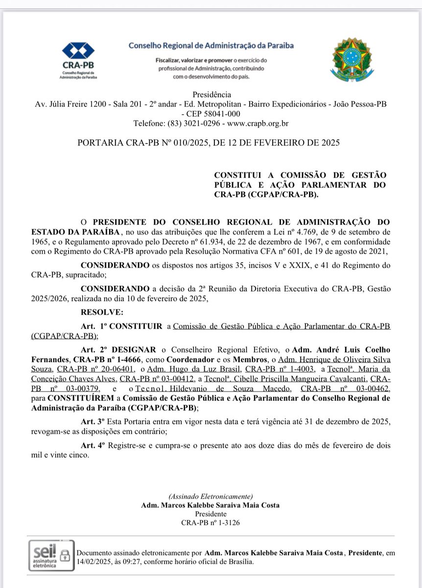 andrecoelhojp's tweet photo. Reconduzindo para mais 1 ano na Coordenação da Comissão de Gestão Pública e Ação Parlamentar do @_crapb. Agradeço ao Pr. Marcus Kalleb pela confiança. https://t.co/Cg2DlDC4ra