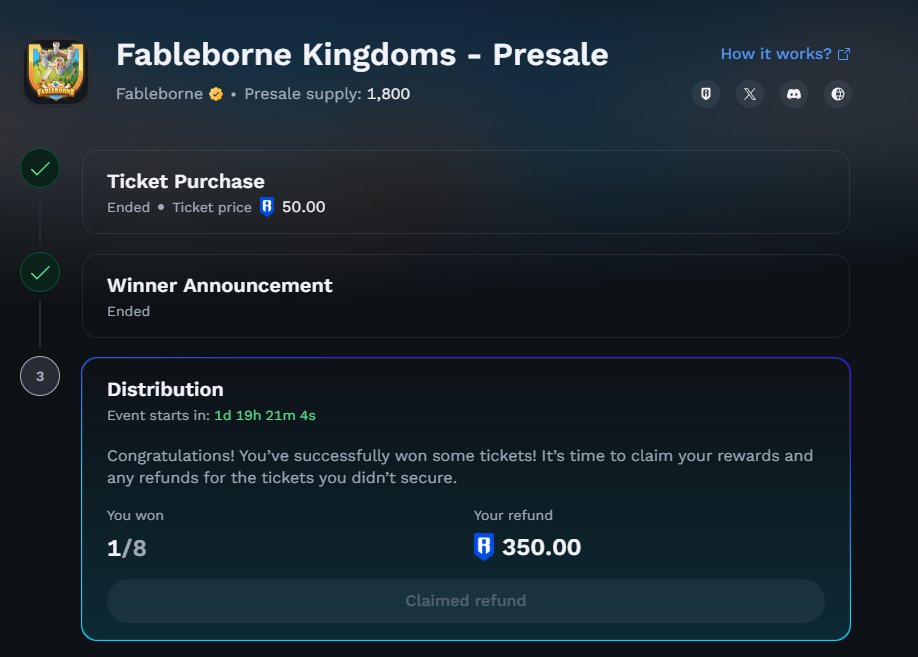0xKoop's tweet photo. Checked my @fableborne presale raffle tickets, and I cannot believe my own eyes seeing I hit 1 out of 8 tickets I bought. Damn!

What a luck 🍀💚

#Ronin luck is real 👌 https://t.co/obgr6fTxHW