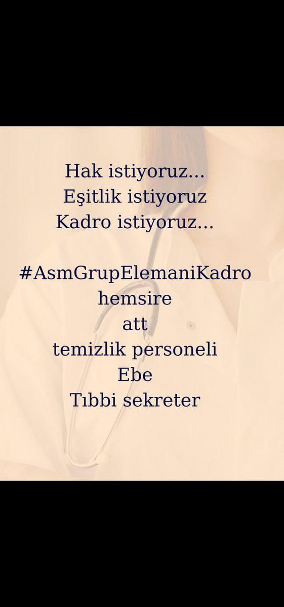 Belli belirsiz sıfatlarla sarf malzemesi gibi değil sağlıkçı olarak çalışmak istiyoruz 

#NeZaman
