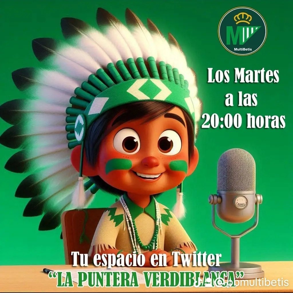PBMultiBetis's tweet photo. 🎧Mañana martes a las 20'00 h. espacio número 32 de....
"La Puntera Verdiblanca", contaremos toda la actualidad del @RealBetisFS, la nueva victoria y liderato de nuestro equipo y hablaremos también de la Cantera. 
Futsal y más Futsal
#MultiBetis
#BetisFutsal
#LaPunteraVerdiblanca https://t.co/e6Kkg0oIOQ