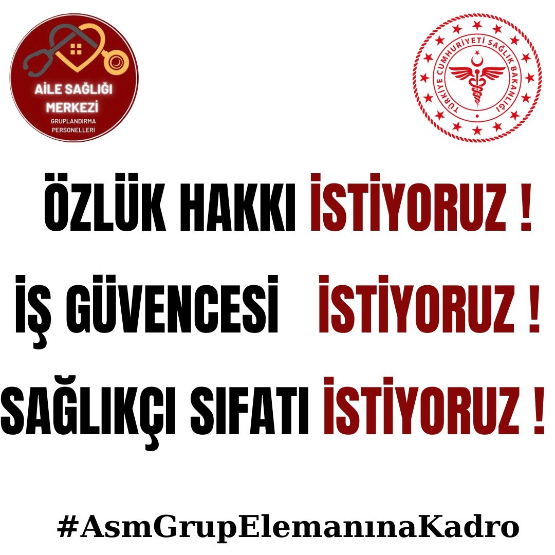 Aile Sağlığı Merkezi grup elemanlarının, verdikleri emekler göz ardı edilmemeli. Daha iyi koşullar, daha iyi hizmet demektir!

#NeZaman
