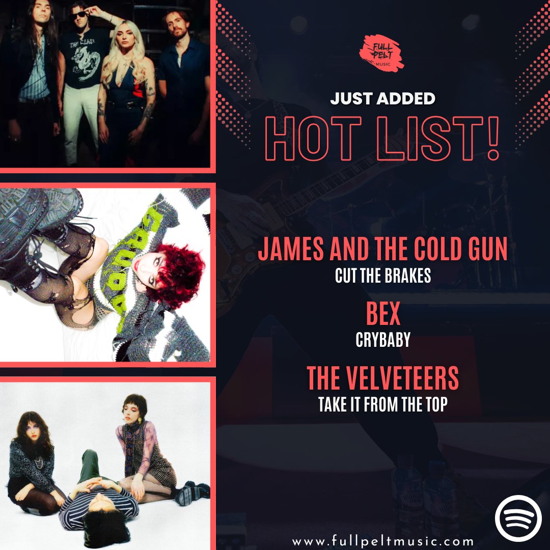 Full Pelt Music (@fullpeltmusic) on Twitter photo JUST ADDED to our <a href="/Spotify/">Spotify</a> Hot List!
<a href="/andthecoldgun_/">JAMES AND THE COLD GUN</a> - 'Cut the Brakes'
<a href="/BEXBEXMUSIC/">BEX</a> - 'crybaby'
<a href="/TheVelveteers/">The Velveteers</a> - 'Take it from the Top'
Links in comments 👇 JUST ADDED to our <a href="/Spotify/">Spotify</a> Hot List!
<a href="/andthecoldgun_/">JAMES AND THE COLD GUN</a> - 'Cut the Brakes'
<a href="/BEXBEXMUSIC/">BEX</a> - 'crybaby'
<a href="/TheVelveteers/">The Velveteers</a> - 'Take it from the Top'
Links in comments 👇
