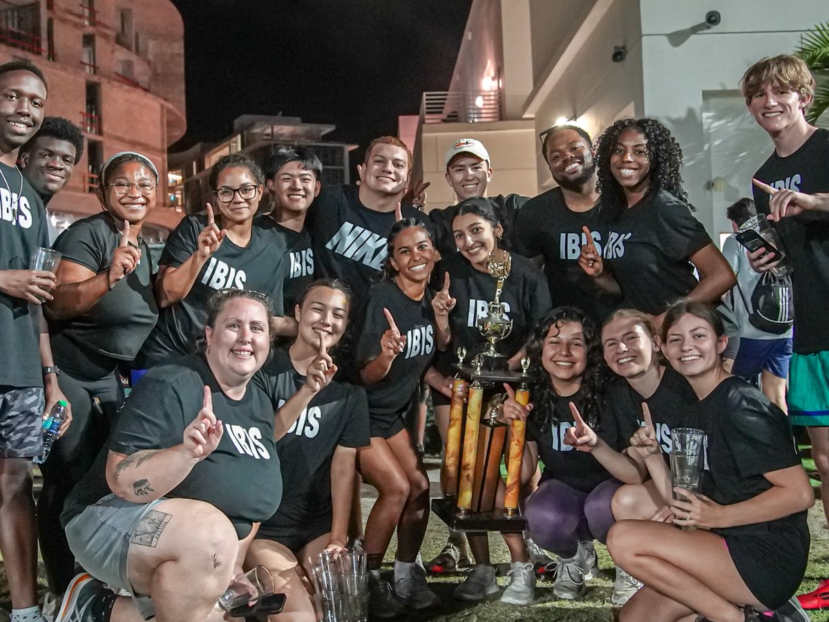UMiami_SA's tweet photo. It's a first! Congratulations to the @UMiamiWellness Sportsfest champions 🏆 , @CanesLiveOn Ibis Residential College. #Firstyear #FirstWin #FirstYearStudents https://t.co/E0bQFywfhM