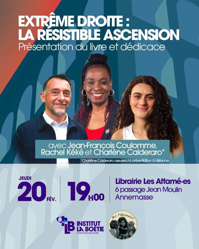 lfi_74's tweet photo. Présentation du livre Extrême droite : La résistible Ascension

Jeudi 20 Février à 19h

Librairie Les affamé·es
6 passage Jean Moulin
Annemasse https://t.co/6IcWsSMLQa