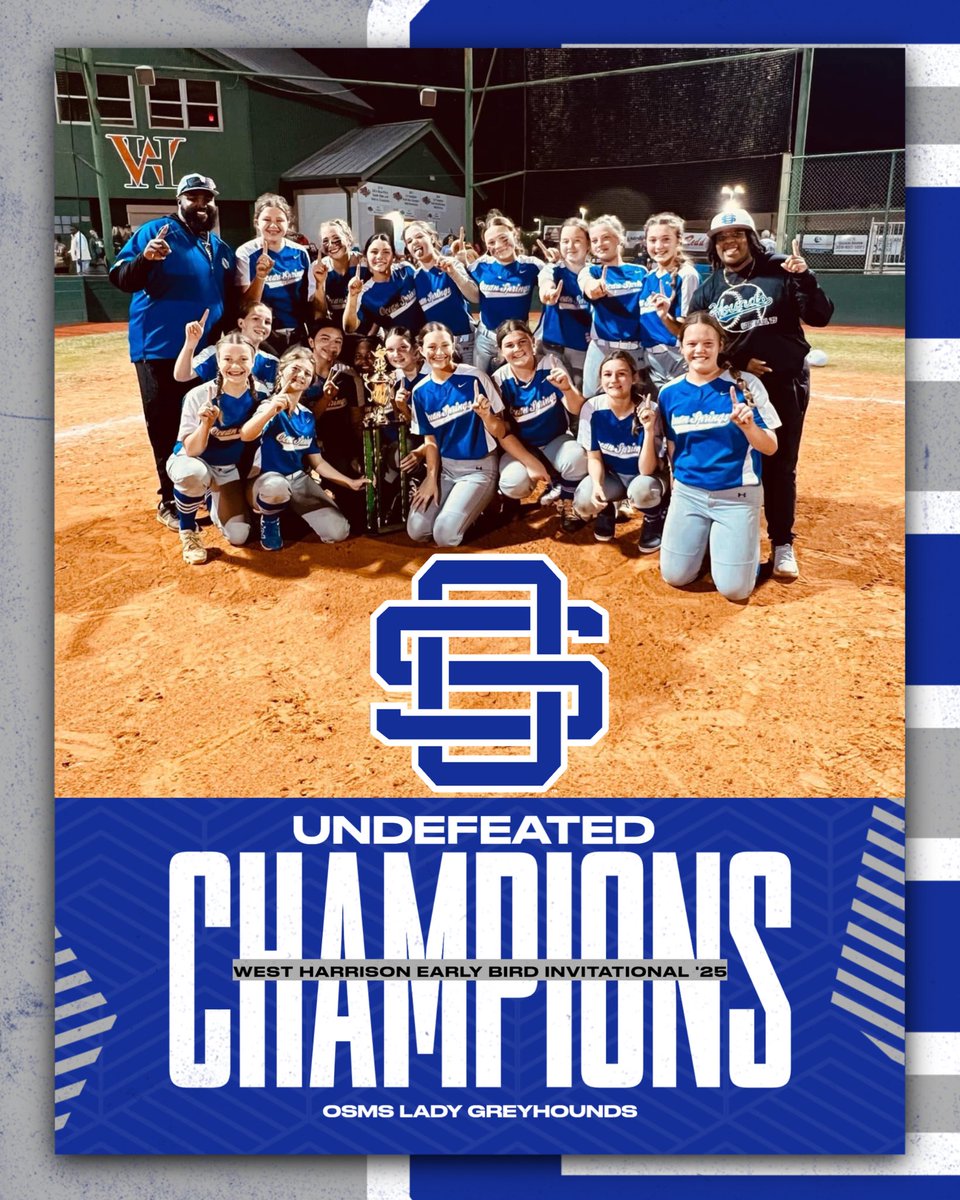 Congratulations to our OSMS Softball Hounds on winning the West Harrison Early Bird Invitational this weekend! #TheGreyhoundWay