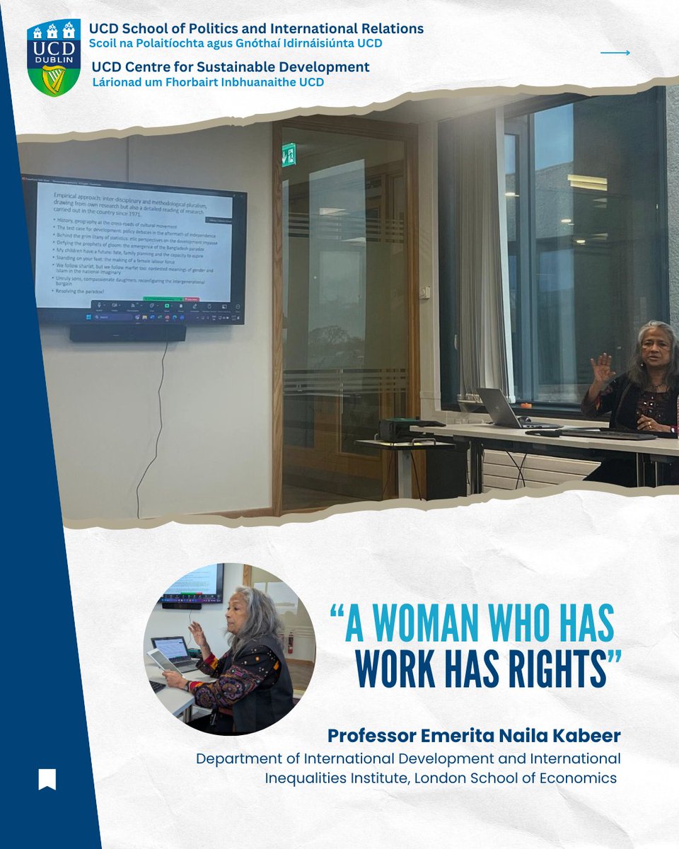 UCD Centre for Sustainable Development (@ucdcsd) on Twitter photo It was a privilege to host a packed room to welcome Prof Emerita Naila Kabeer (<a href="/N_Kabeer/">Naila Kabeer</a>) to <a href="/ucddublin/">University College Dublin</a> for her session on "Re-negotiating Patriarchy in a Challenging Environment: Stories of Change from Bangladesh." <a href="/LSEnews/">LSE</a> <a href="/LSEPress/">LSE Press</a> It was a privilege to host a packed room to welcome Prof Emerita Naila Kabeer (<a href="/N_Kabeer/">Naila Kabeer</a>) to <a href="/ucddublin/">University College Dublin</a> for her session on "Re-negotiating Patriarchy in a Challenging Environment: Stories of Change from Bangladesh." <a href="/LSEnews/">LSE</a> <a href="/LSEPress/">LSE Press</a>
