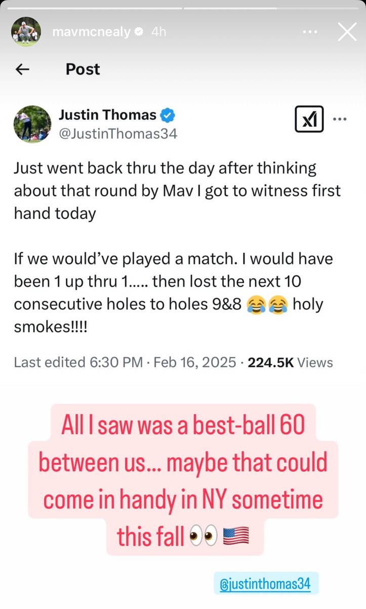 RyderCupUSA's tweet image. 👀

It looks like Maverick McNealy has Bethpage Black on his mind. 🇺🇸

#GoUSA