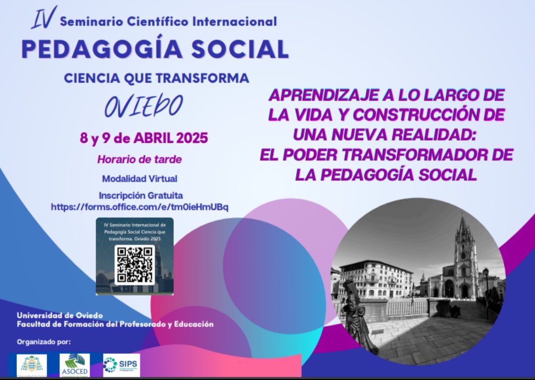 Grupo ASOCED (@grupoasoced) on Twitter photo 📌Os invitamos al IV Seminario Científico Internacional en Pedagogía Social de <a href="/PedagogiaSocial/">Pedagogía Social</a>: "Aprendizaje a lo largo de la vida y construcción de una nueva realidad: el poder transformador de la Pedagogía Social"
🗓️ 8 y 9 de abril de 2025
💻 Modalidad online
💲 Gratuito 📌Os invitamos al IV Seminario Científico Internacional en Pedagogía Social de <a href="/PedagogiaSocial/">Pedagogía Social</a>: "Aprendizaje a lo largo de la vida y construcción de una nueva realidad: el poder transformador de la Pedagogía Social"
🗓️ 8 y 9 de abril de 2025
💻 Modalidad online
💲 Gratuito