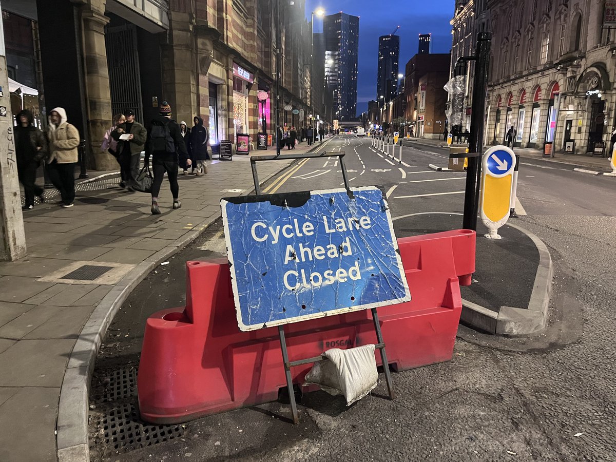 Is Deansgate cycle lane open yet? tweet media