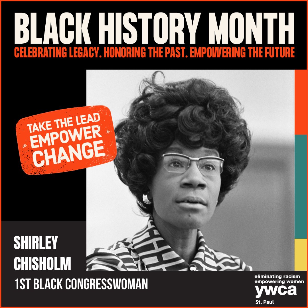 The first Black woman elected to Congress in 1962, Shirley Chisholm paved the way for other Black women in politics by becoming the first Black candidate and the first woman to run for the Democratic Party's presidential nomination in 1972. #BlackHistoryMonth #ONEYWCA