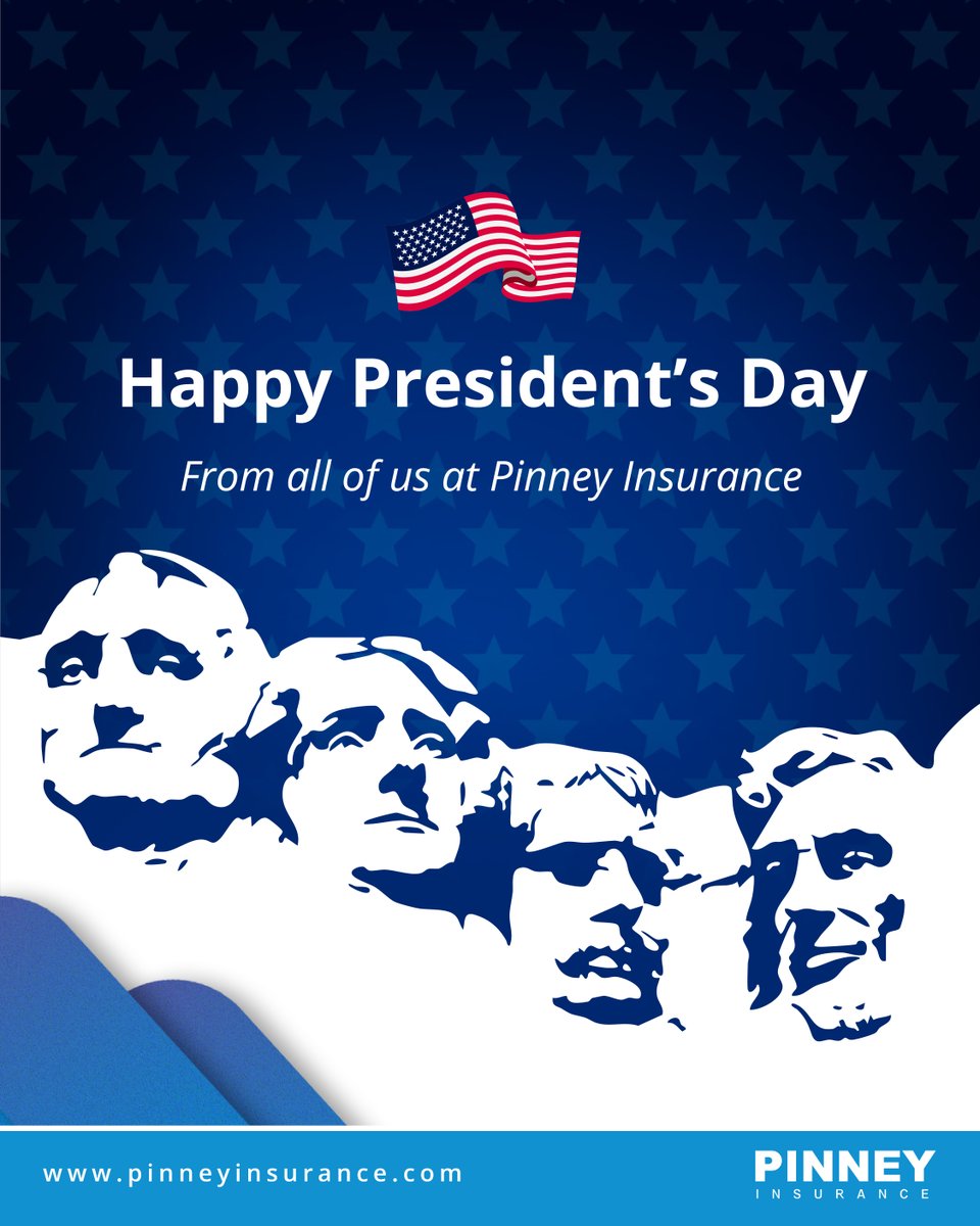 PinneyInsurance's tweet image. Honoring the leaders who shaped our nation! 🇺🇸 Wishing everyone a meaningful Presidents Day. #PresidentsDay #Leadership