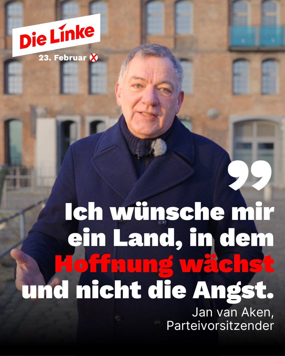 „Ich wünsche mir ein Land, in dem Hoffnung wächst, nicht die Angst“. 
Am 23.2. #DieLinke wählen für den Mietendeckel, die soziale Gerechtigkeit &amp; ein besseres Leben! #Wahlen