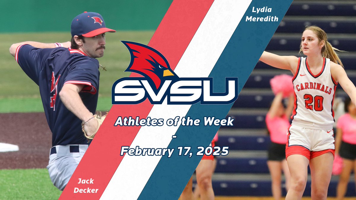 svsuathletics (@svsuathletics) on Twitter photo Our SVSU Athletes of the Week!π₯
<a href="/svsubaseball/">SVSU Baseball</a>'s Jack Decker threw seven-shutout innings, striking out six in a 2-0 win over Tiffin. <a href="/svsuwbb/">SVSU Women's Basketball</a>'s Lydia Meredith scored a career high 20 points on Saturday and totaled 11 rebounds, 9 assists, 6 steals, and 2 blocks this weekend!πͺ Our SVSU Athletes of the Week!π₯
<a href="/svsubaseball/">SVSU Baseball</a>'s Jack Decker threw seven-shutout innings, striking out six in a 2-0 win over Tiffin. <a href="/svsuwbb/">SVSU Women's Basketball</a>'s Lydia Meredith scored a career high 20 points on Saturday and totaled 11 rebounds, 9 assists, 6 steals, and 2 blocks this weekend!πͺ