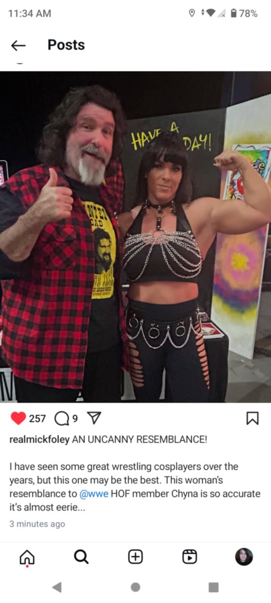 Mick Foly met Sarah Page this weekend and here is what he thought about her cosplay of Joanie (Chyna)