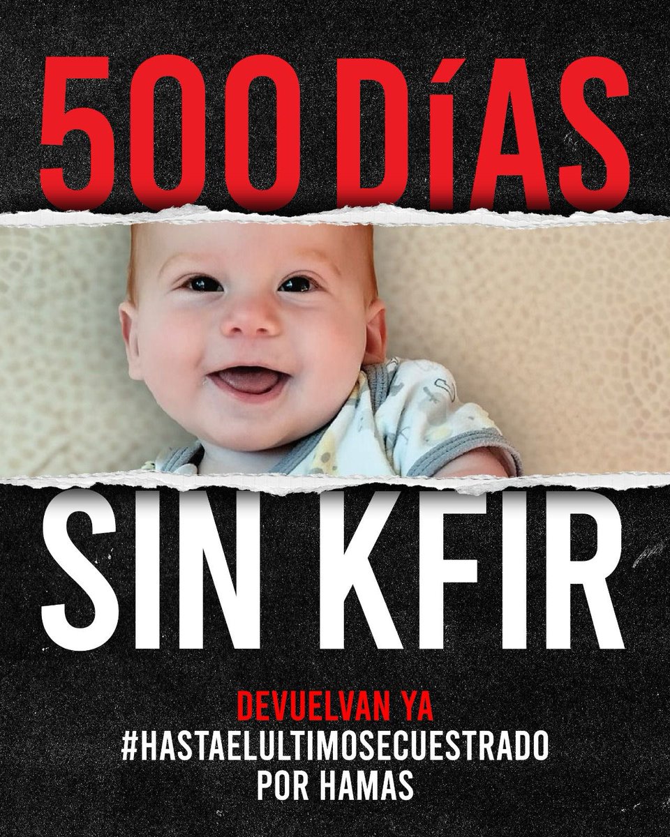 Hace 500 días terroristas de Hamas ingresaron a Israel y torturaron, violaron, asesinaron y secuestraron a miles de personas; incluidos bebés, niños y ancianos.

Como desde aquel día, hoy seguimos pidiendo que vuelva a casa #HastaElÚltimoSecuestrado