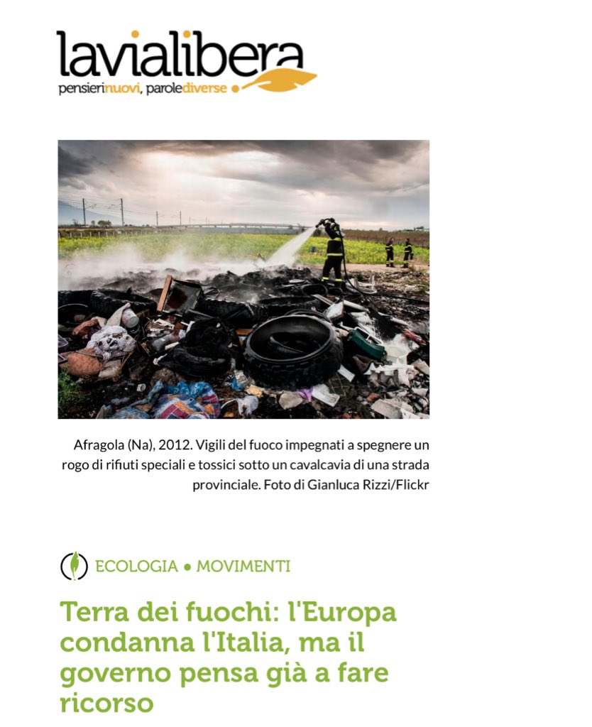 L’#Ue condanna l’Italia per la gestione dei rifiuti nella #TerraDeiFuochi. Cosa significa questa sentenza? Ne ho parlato con l’avvocato Raffaella D’Antonio e con altre autorevoli voci, come <a href="/SergioCosta_Gen/">Sergio Costa</a>. Mi leggete qui 👉🏻 bit.ly/412GCXF