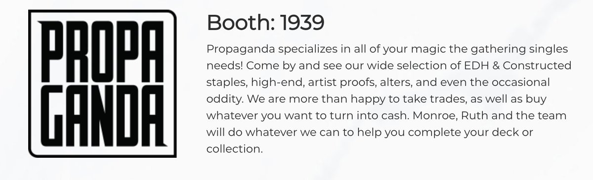 PropagandaMTG (@propagandamtg) on Twitter photo Super excited to announce we will be seeing you at #MCChicago - Need singles? Need Cash? Need <a href="/Goldsabertooth/">๐ ๐ ๐ Goldsabertooth๐ ๐ ๐</a> drip? We've got you covered. If you'd like to schedule a time to sell your cards to us, please DM me directly and i'll get you squared away! Super excited to announce we will be seeing you at #MCChicago - Need singles? Need Cash? Need <a href="/Goldsabertooth/">๐ ๐ ๐ Goldsabertooth๐ ๐ ๐</a> drip? We've got you covered. If you'd like to schedule a time to sell your cards to us, please DM me directly and i'll get you squared away!