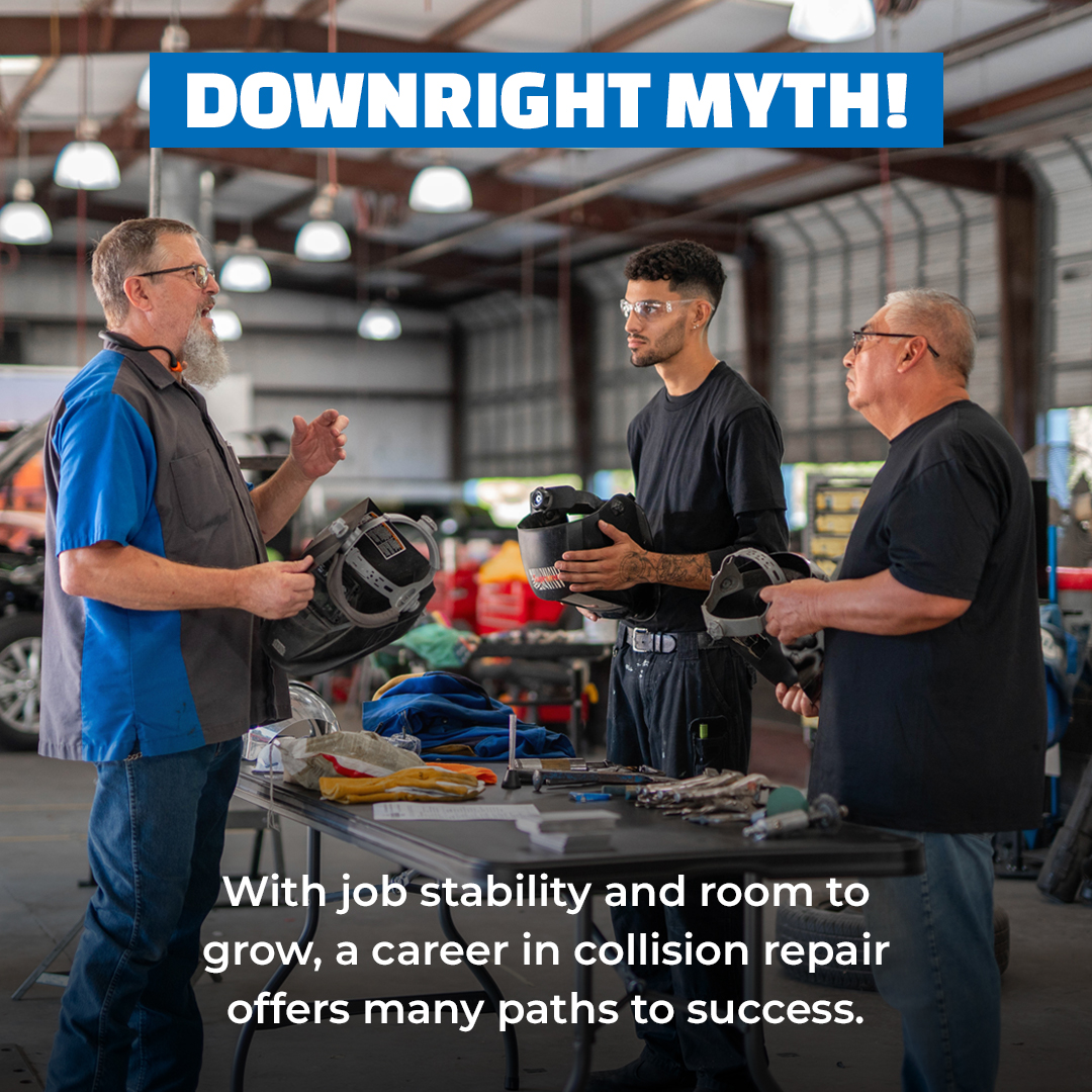 WorkInCollision's tweet image. Starting a job in collision repair could set you up for a successful career. No matter where you start, you’ll find job stability and opportunities to grow. Already in the industry? Tell us about your journey and the opportunities you've gotten along the way. #WorkInCollision