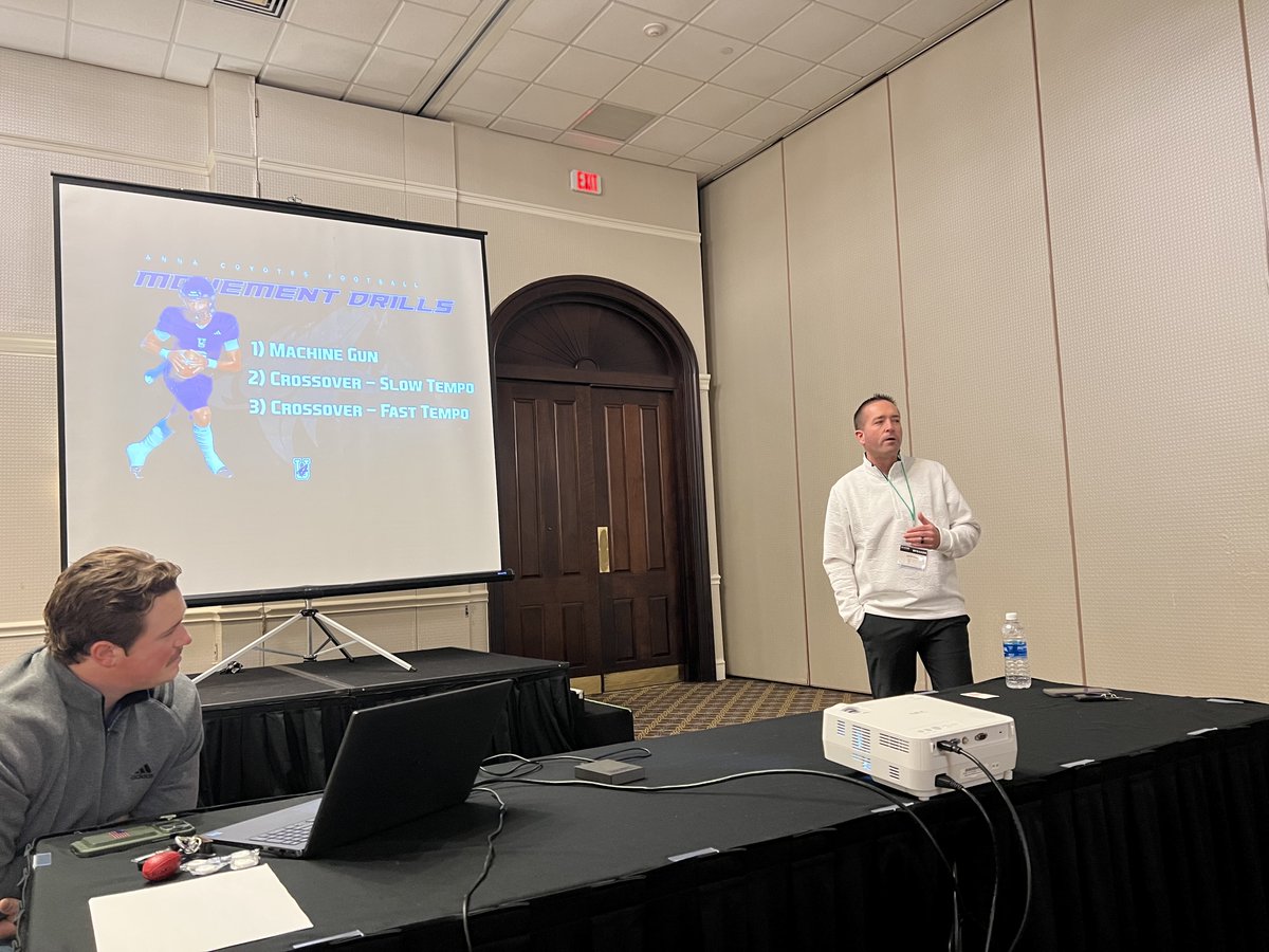 Coach <a href="/8_parr/">Seth Parr</a>  recently presented at the DFW <a href="/GlazierClinics/">Glazier Clinics</a>. Current Baylor starting QB <a href="/SawRobertson12/">Sawyer Robertson ⚡️</a>  &amp; La Tech starter <a href="/evanbullock8_/">Evan Bullock</a>  went through his system in HS. Add current two-year Coyote starter <a href="/ZiondreWilliams/">Ziondre Williams</a>. A proven QB development program and coach.

#CU