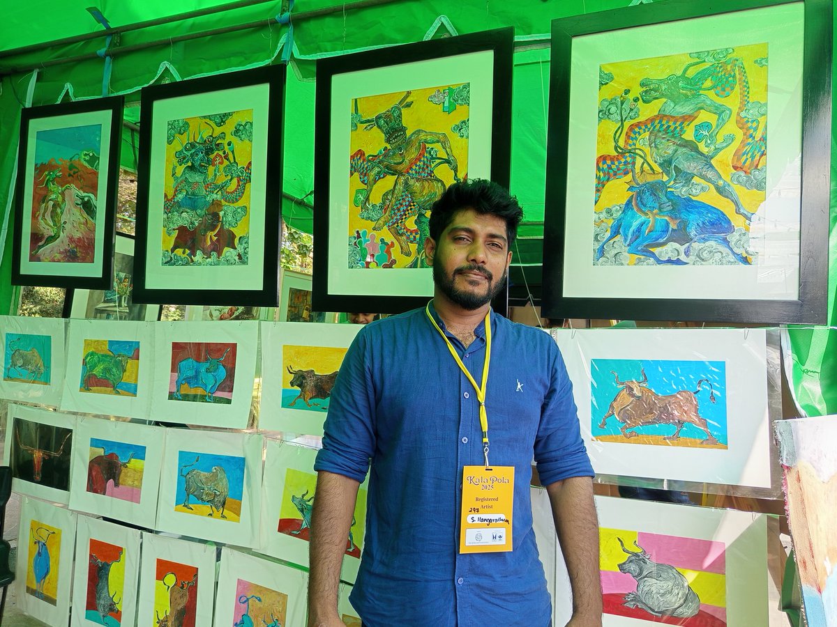 SenaniDienesha's tweet photo. Had an inspiring day at #KalaPola 2025! Open Air Art Fair. Met incredible Sri Lankan artists whose work left me in awe.  #SriLankaArt #ArtistSpotlight #ArtInspiration #Colombo #lk https://t.co/q8XCcck4qu