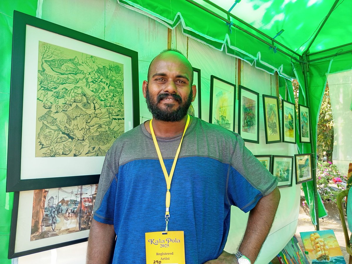 SenaniDienesha's tweet photo. Had an inspiring day at #KalaPola 2025! Open Air Art Fair. Met incredible Sri Lankan artists whose work left me in awe.  #SriLankaArt #ArtistSpotlight #ArtInspiration #Colombo #lk https://t.co/q8XCcck4qu