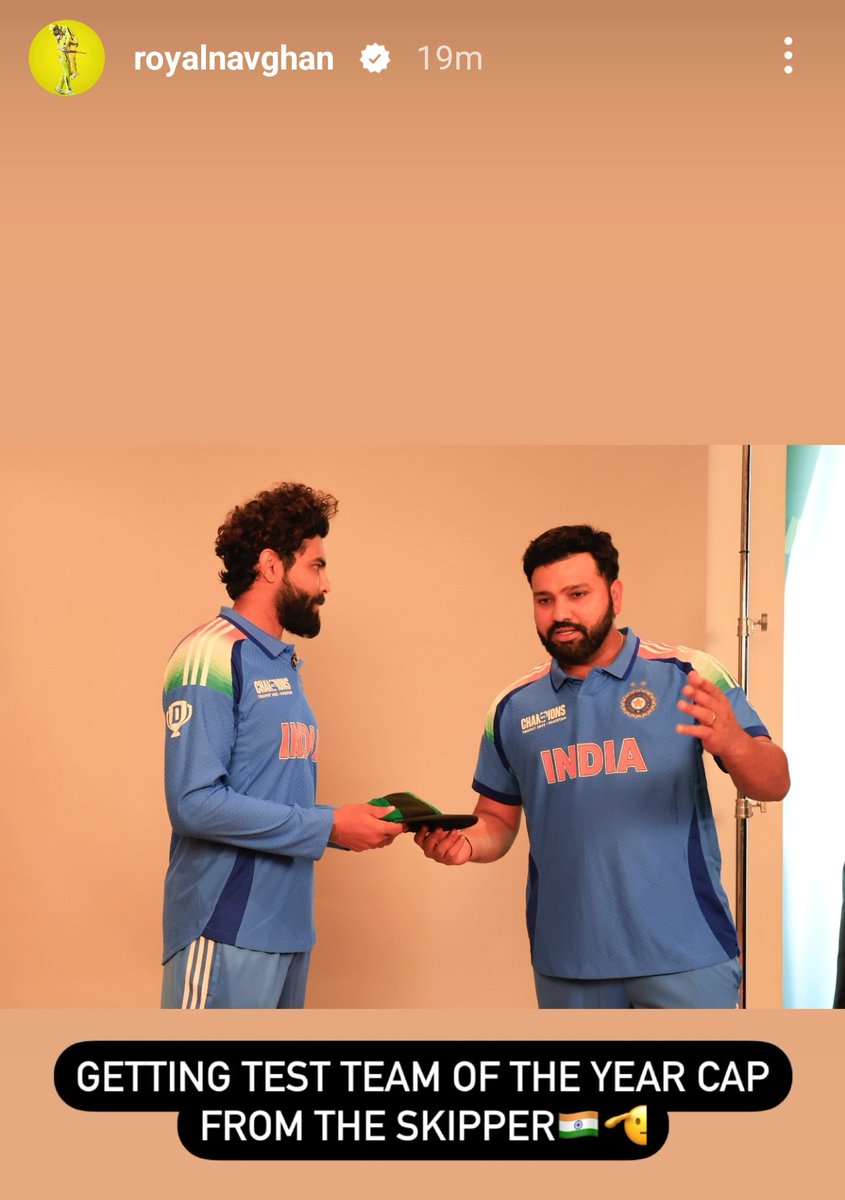 CricCrazyJohns's tweet photo. Instagram story of Ravindra Jadeja for the Captain 💛 https://t.co/WV0rNwkh6T