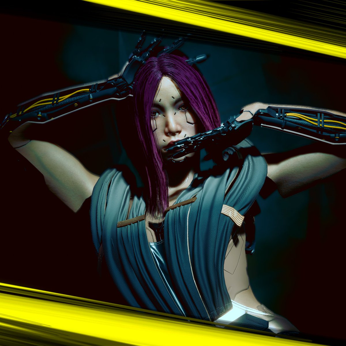 IxxVeexxI's tweet photo. Song So Mi 💜💛

#Cyberpunk2077 
#VirtualPhotography https://t.co/g3EDFJa0P0
