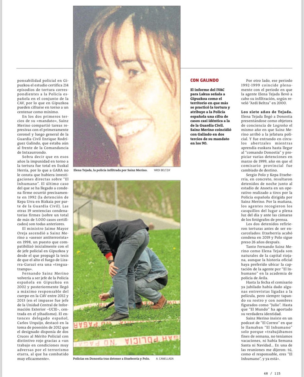 ideiazabaldub's tweet image. Hoy GARA revela que el coprotagonista de «La infiltrada» es un policía señalado por torturas, sobradamente conocido en Euskal Herria y Catalunya. Esta es la cara B de la historia, la que no cuenta la peli. Luis Tosar debería informarse mejor: 'El Inhumano' era en sentido literal.