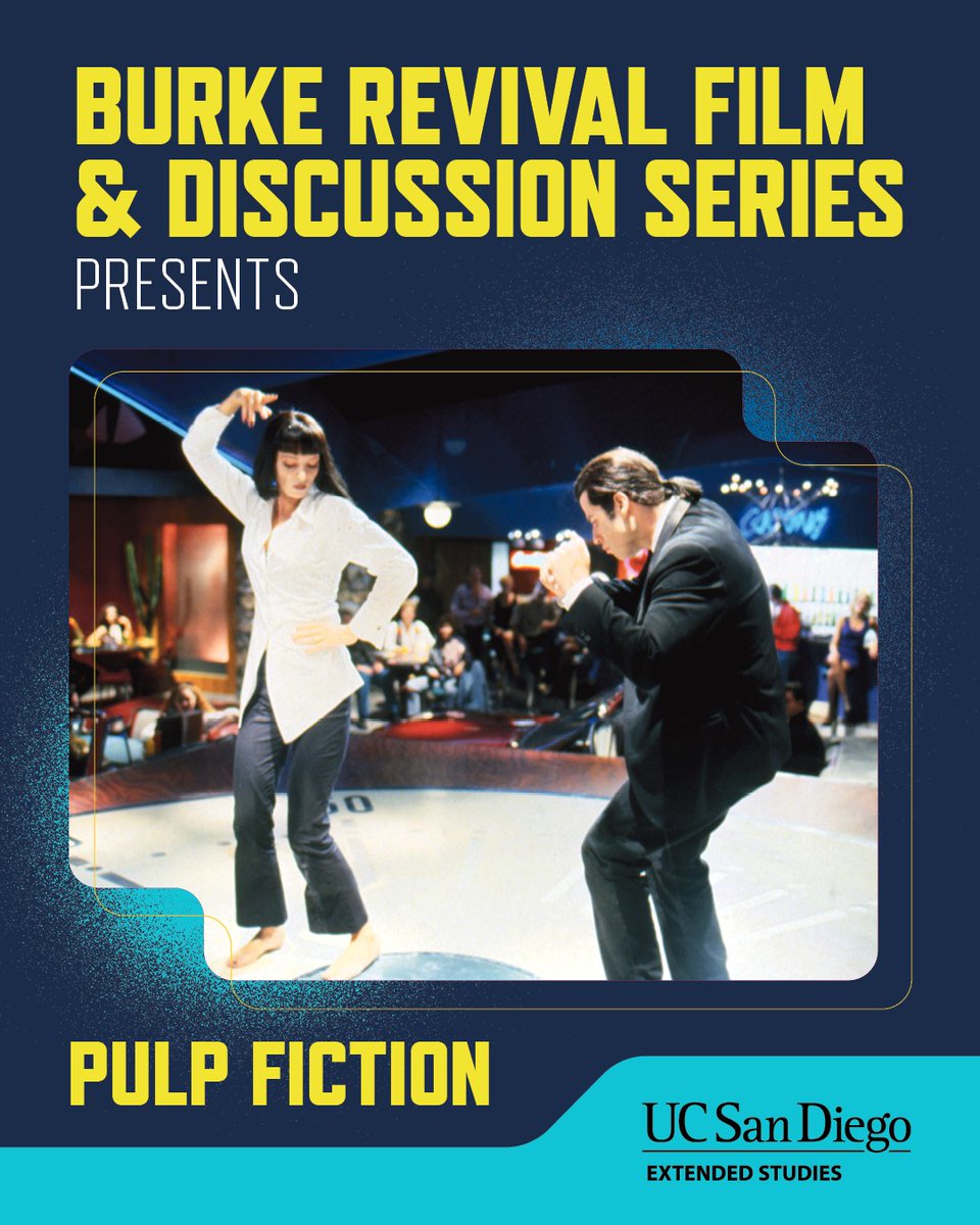 UC San Diego Division of Extended Studies (@ucsdextstudies) on Twitter photo The #BurkeLecture Revival Film Screening & Discussion Series will feature “Pulp Fiction” and a post-screening discussion with Rev. Scott Young on Wed., Feb. 19 at <a href="/DigitalGymSD/">Digital Gym CINEMA</a> at <a href="/UCSDPark_Market/">UC San Diego Park & Market</a>. Get tickets >> bit.ly/3Q1SzIf The #BurkeLecture Revival Film Screening & Discussion Series will feature “Pulp Fiction” and a post-screening discussion with Rev. Scott Young on Wed., Feb. 19 at <a href="/DigitalGymSD/">Digital Gym CINEMA</a> at <a href="/UCSDPark_Market/">UC San Diego Park & Market</a>. Get tickets >> bit.ly/3Q1SzIf