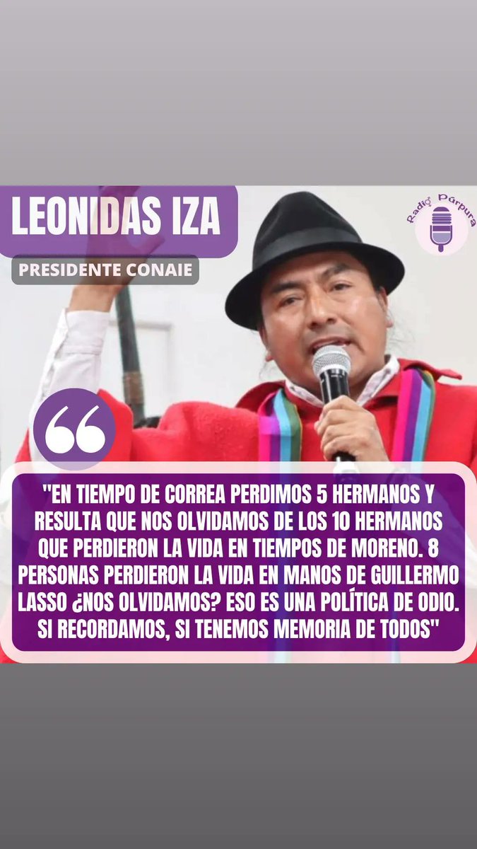 🗣 #LoQueSeDice| " Tenemos memoria de todos. ¿ Por qué recurrimos al recuerdo de un solo presidente, cuando todos han tratado mal al movimiento indígena?" 

Expresiones del ex candidato presidencial Leonidas Iza Salazar, en Ecuavisa 17/02/25