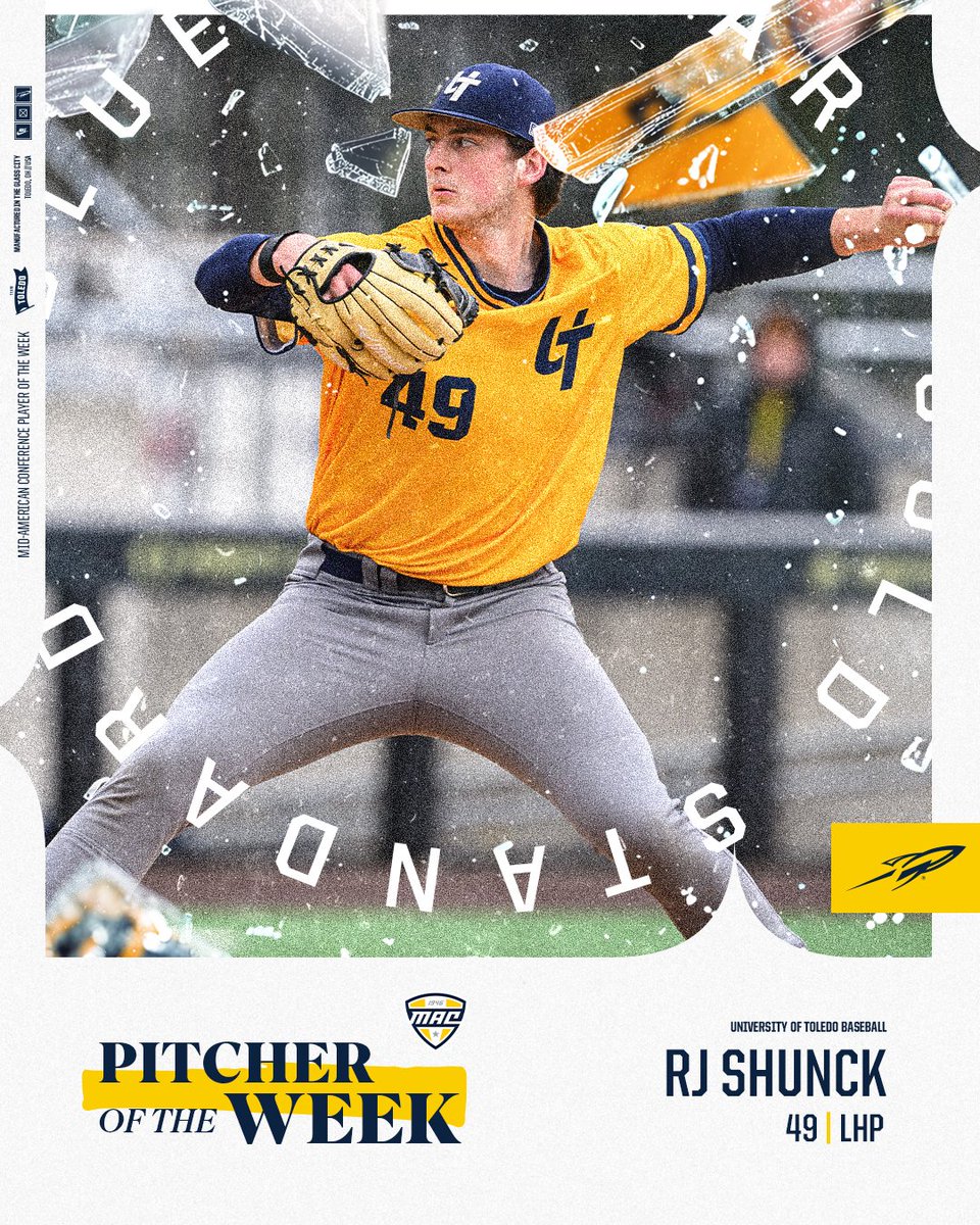 A top-quality start earns 𝐌𝐀𝐂 𝐏𝐈𝐓𝐂𝐇𝐄𝐑 𝐎𝐅 𝐓𝐇𝐄 𝐖𝐄𝐄𝐊! 🏅

RJ Shunck delivered 5.0 scoreless innings in Toledo's win over No. 12 Oregon this weekend!

📰 tinyurl.com/29q2gngx

#TeamToledo