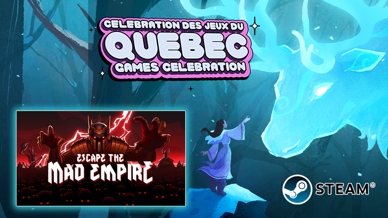 XperimentalZ's tweet photo. Escape the Mad Empire is proud to be part of 
❄️ #QuebecGamesCelebration on Steam!  ❄️

From Feb 17-24, enjoy 200+ games on sale, new demos to try and upcoming games to wishlist, all made in Quebec!

Sale page: https://t.co/S3ZbMRHeT8 https://t.co/d26elms4Sm