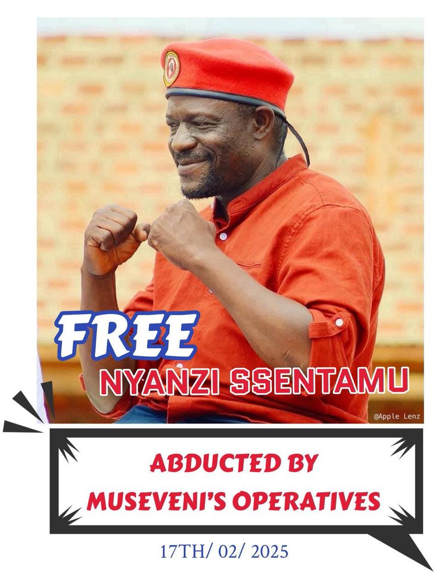 It costs nothing to retweet and call for the releaseof Comrade Chairman Nyanzi who has been abducted this evening.

#FreeChairmanNyanzi  #FreeAllPoliticalPrisonersInUganda