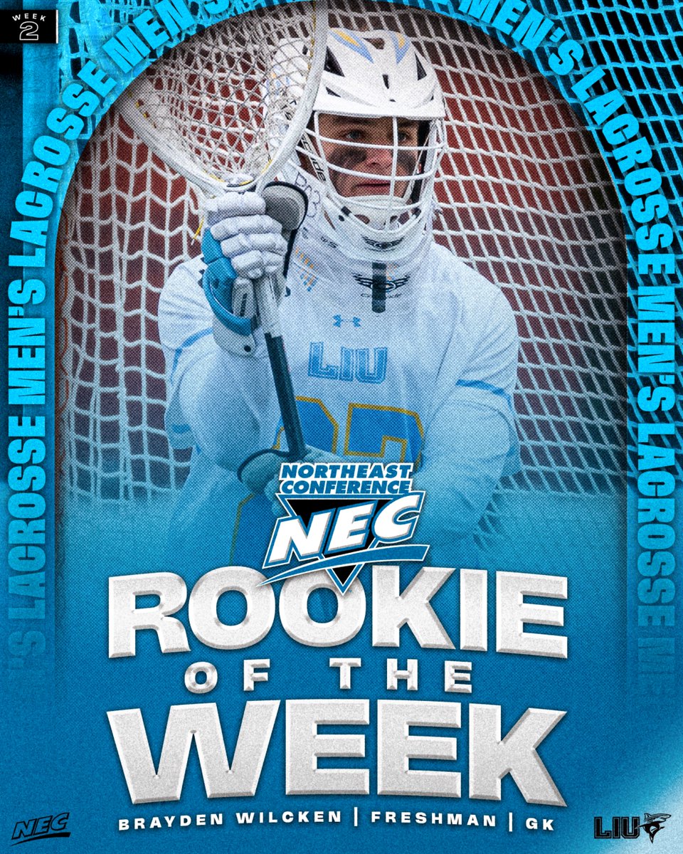 NEC Men's Lacrosse (@necmlax) on Twitter photo ๐ฅ๐
The #NECMLAX Rookie of the Week is ๐๐ฟ๐ฎ๐๐ฑ๐ฒ๐ป ๐ช๐ถ๐น๐ฐ๐ธ๐ฒ๐ป from <a href="/LIUMLAX/">LIU Men's Lacrosse</a> โผ๏ธ
ยป 1โฃ1โฃ stops, .550 save % ๐ฅ
ยป Allowed 1โฃ goal in 3rd and 4th quarter combined ๐ช
#NECelite ๐x #NECROW ๐ฅ๐
The #NECMLAX Rookie of the Week is ๐๐ฟ๐ฎ๐๐ฑ๐ฒ๐ป ๐ช๐ถ๐น๐ฐ๐ธ๐ฒ๐ป from <a href="/LIUMLAX/">LIU Men's Lacrosse</a> โผ๏ธ
ยป 1โฃ1โฃ stops, .550 save % ๐ฅ
ยป Allowed 1โฃ goal in 3rd and 4th quarter combined ๐ช
#NECelite ๐x #NECROW