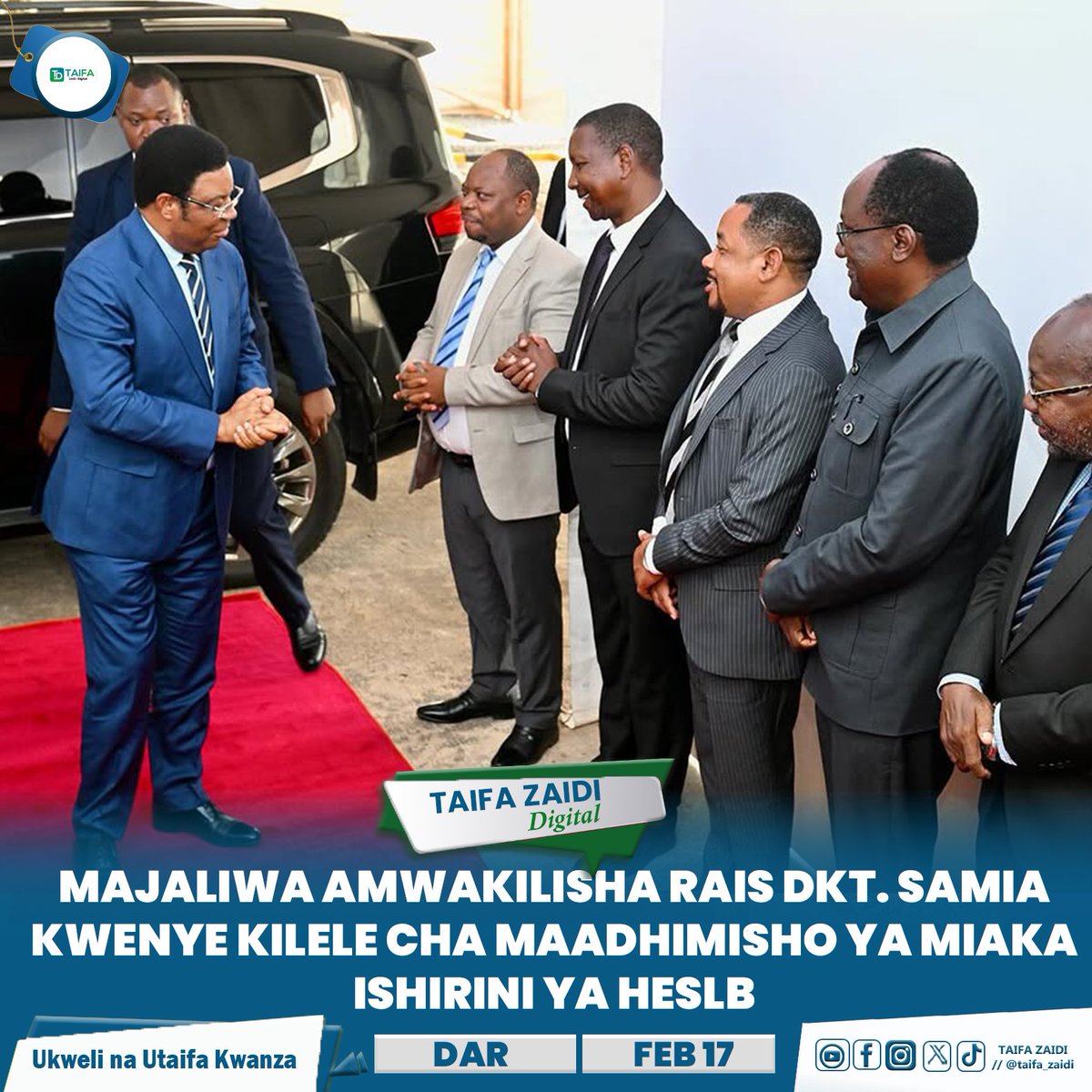 TAIFAZAIDI's tweet photo. MAJALIWA AMWAKILISHA RAIS DKT. SAMIA KWENYE KILELE CHA MAADHIMISHO YA MIAKA ISHIRINI YA HESLB

WAZIRI MKUU, Kassim Majaliwa leo Februari 17, 2025 amemwakilisha Rais Dkt. Samia Suluhu Hassan kwenye kilele cha maadhimisho ya miaka 20 ya Bodi ya Mikopo ya Wanafunzi wa Elimu ya juu https://t.co/V1dDWKfWk0